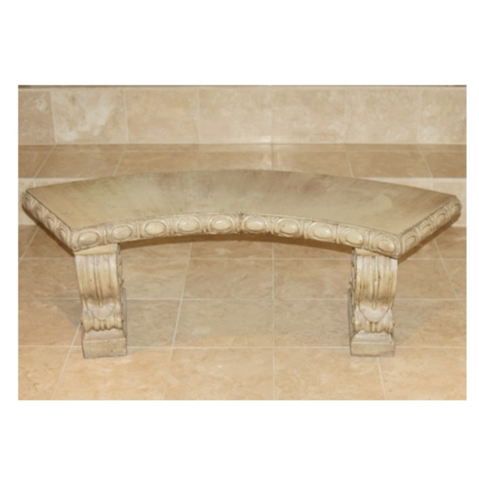 Curved Cement Bench In Painted Finish Ebth