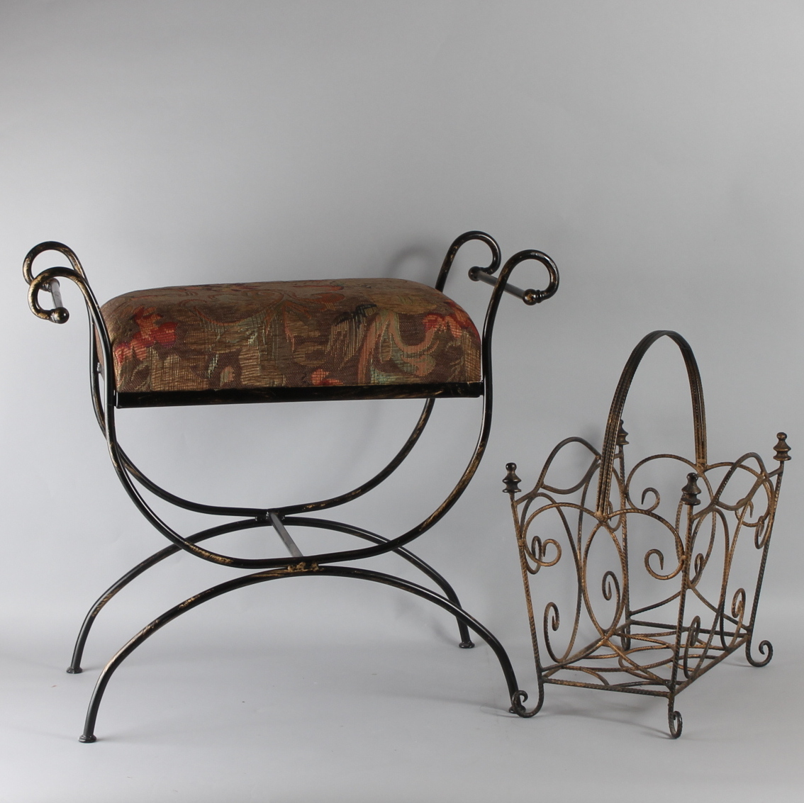 Iron Vanity Bench And Magazine Rack Ebth