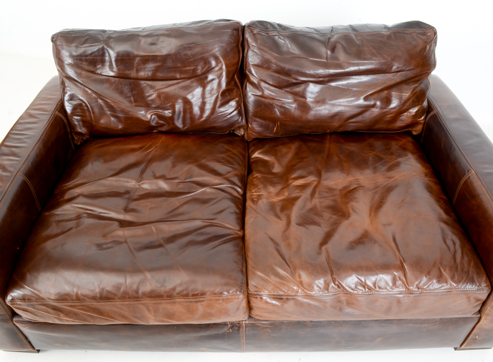 Restoration Hardware "Maxwell" Leather Sofa EBTH