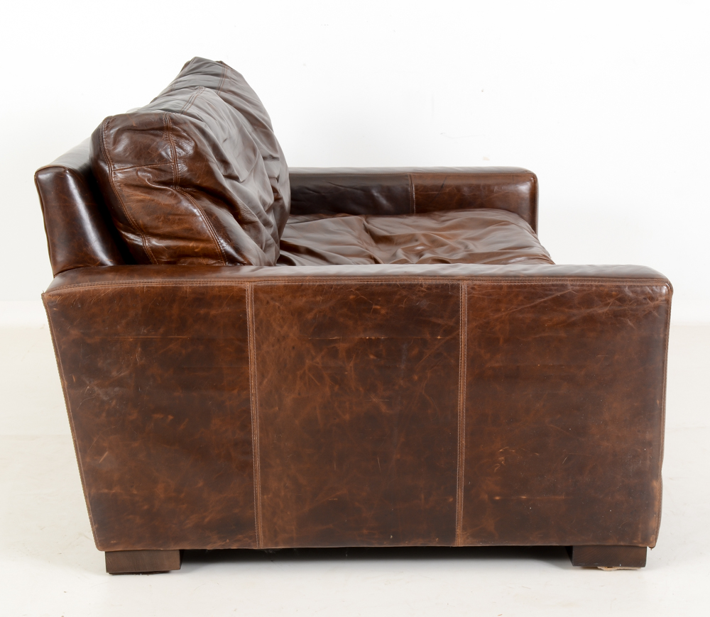 Restoration Hardware "Maxwell" Leather Sofa EBTH