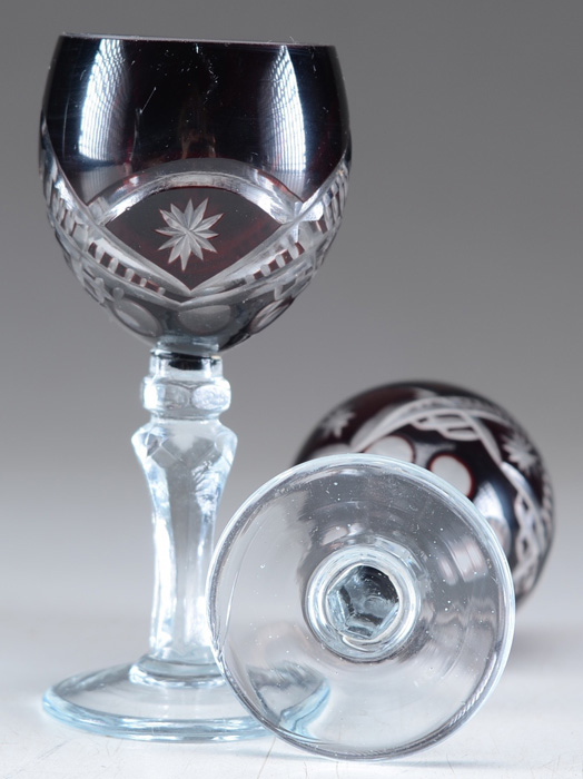 Bohemian Glass Cordial and Decanter Set EBTH