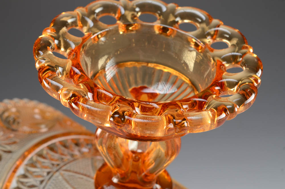 Orange Depression Glass Banana Dish EBTH
