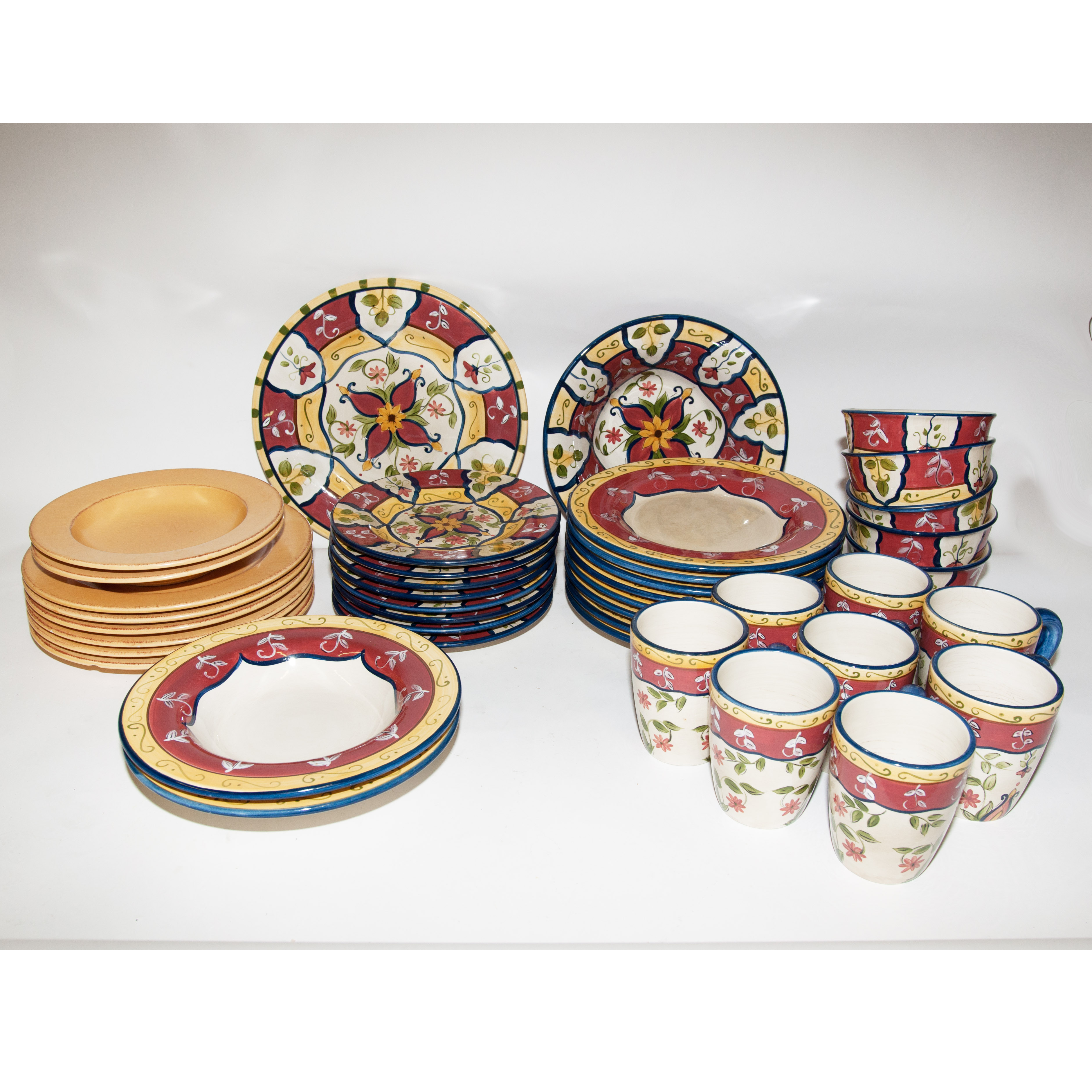 Assorted Set of HandPainted Pier 1 Earthenware "Vallarta" Dishes EBTH