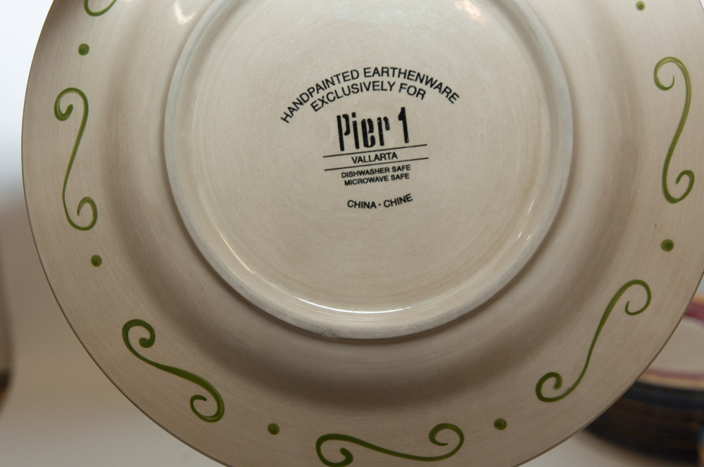 Assorted Set of HandPainted Pier 1 Earthenware "Vallarta" Dishes EBTH