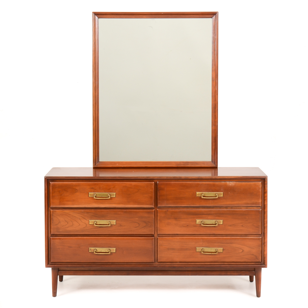 Mid Century Modern Heywood Wakefield Cherry Dresser with Mirror EBTH