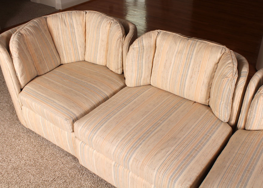 henredon leather sectional sofa
