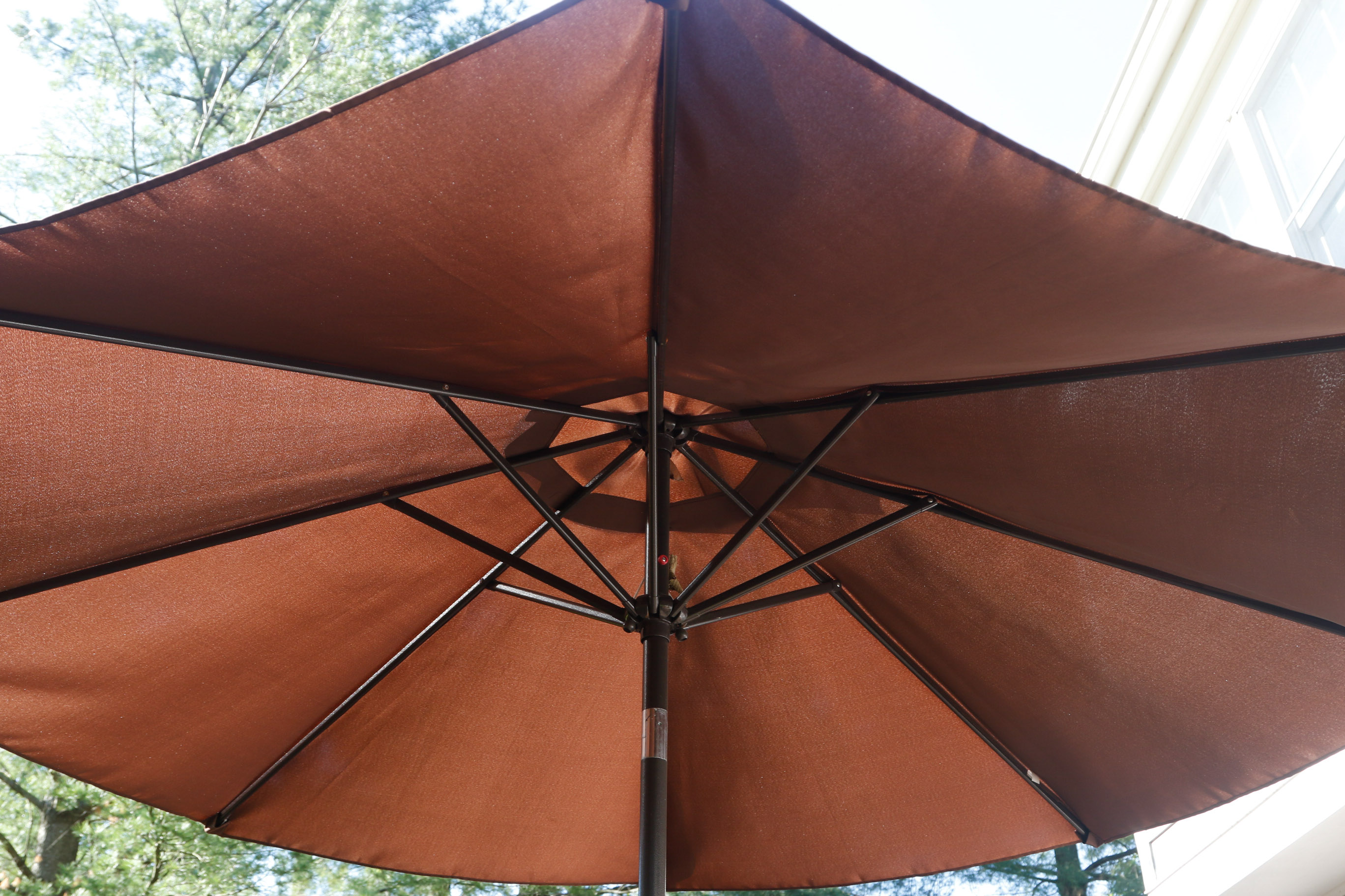 Ceramic Tile Top Patio Dining Table and Chairs with Umbrella EBTH