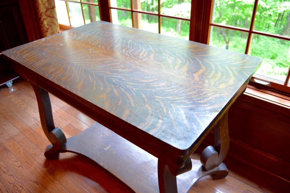 Antique Tiger Oak Library Table EBTH