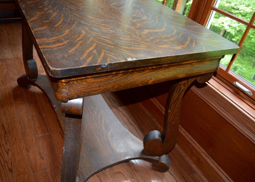 Antique Tiger Oak Library Table EBTH