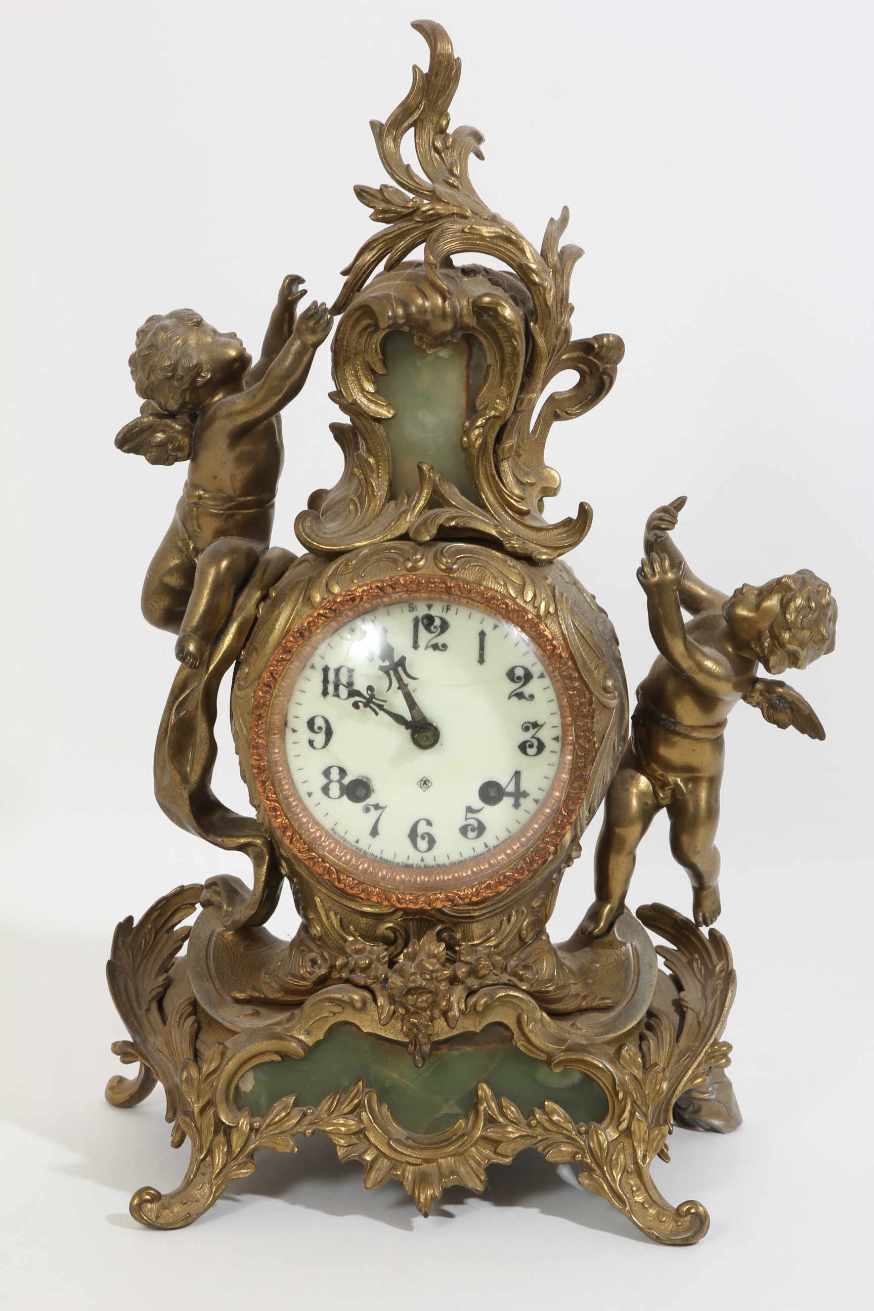 Roberts Vintage Gilt and Soapstone Mantle Clock EBTH