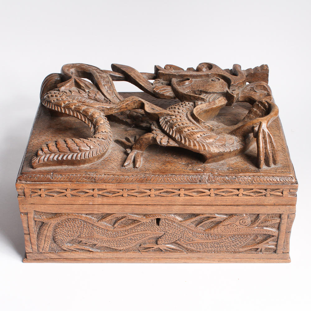 Carved Dragon Jewelry Box EBTH