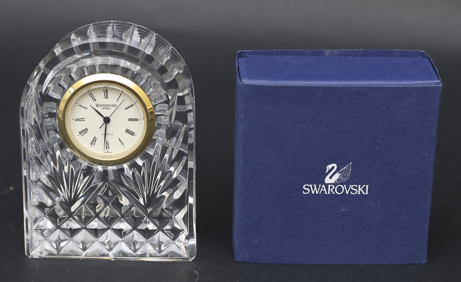 Waterford Crystal Clock and Swarovski Miniature Globe EBTH
