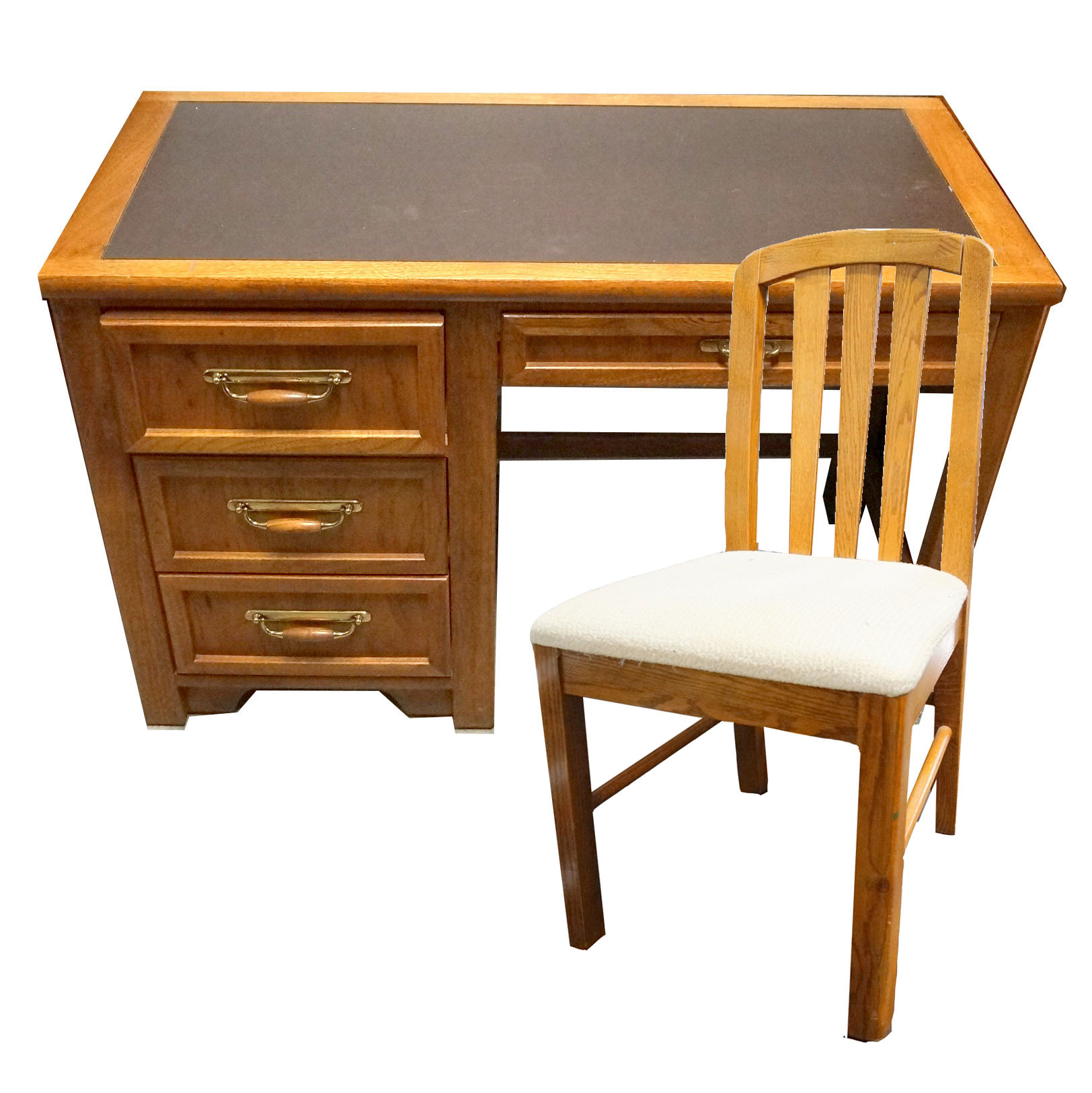 First Impressions By Thomasville Oak Desk And Chair Ebth