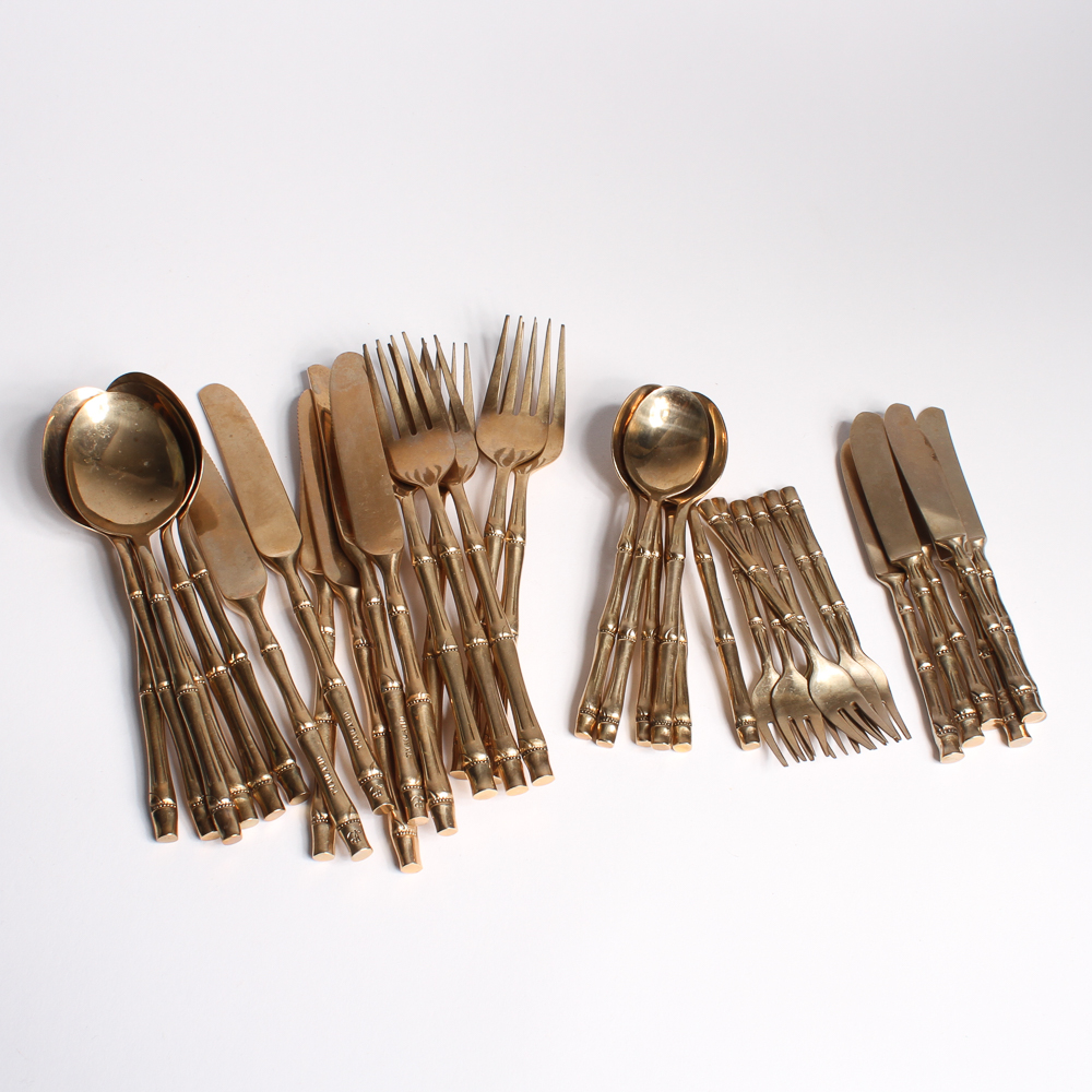 Thai Flatware Set with Faux Bamboo Handles EBTH