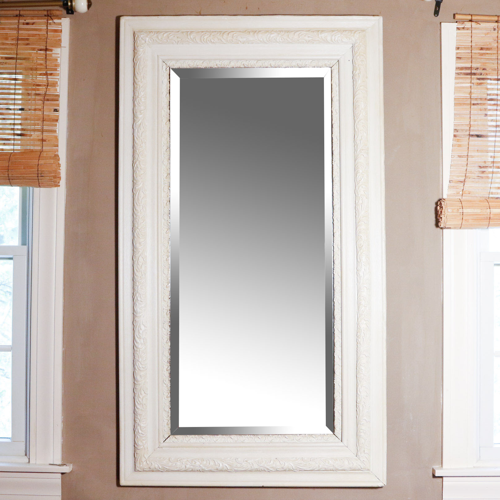 Antique Mercury Glass Wall Mirror in Cream Frame EBTH