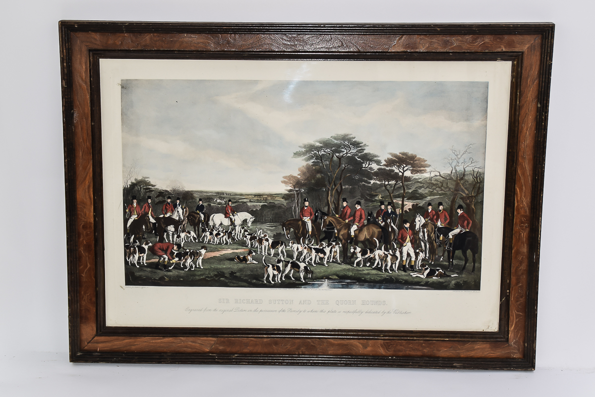 Sir Richard Sutton and the Quorn Hounds Framed Lithograph EBTH