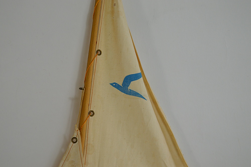 Vintage German Canvas and Wood Sailboat EBTH