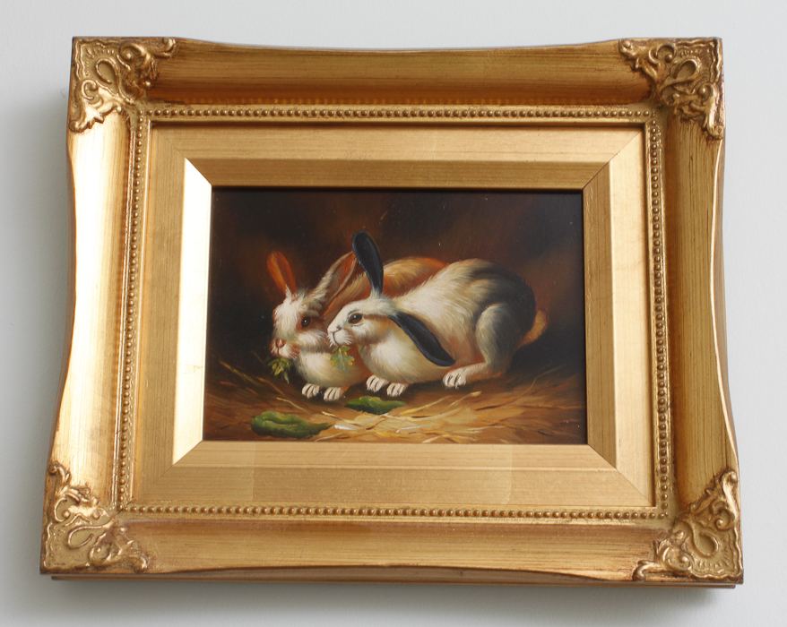 Framed Original Rabbit Oil Paintings by Robert Grace EBTH