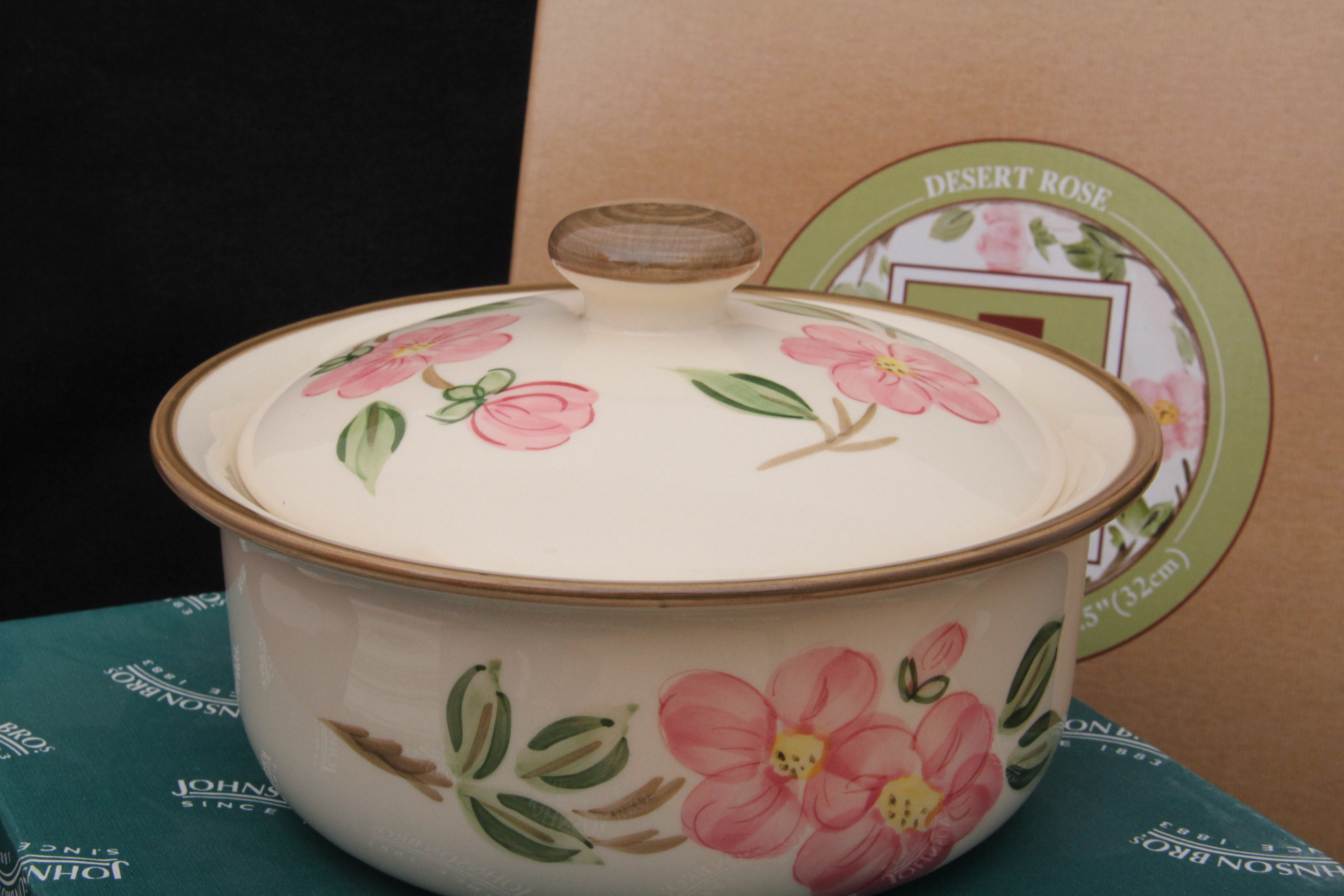 Franciscan Desert Rose Clock, Egg Plate, Spoon Rest and Salt and Pepper