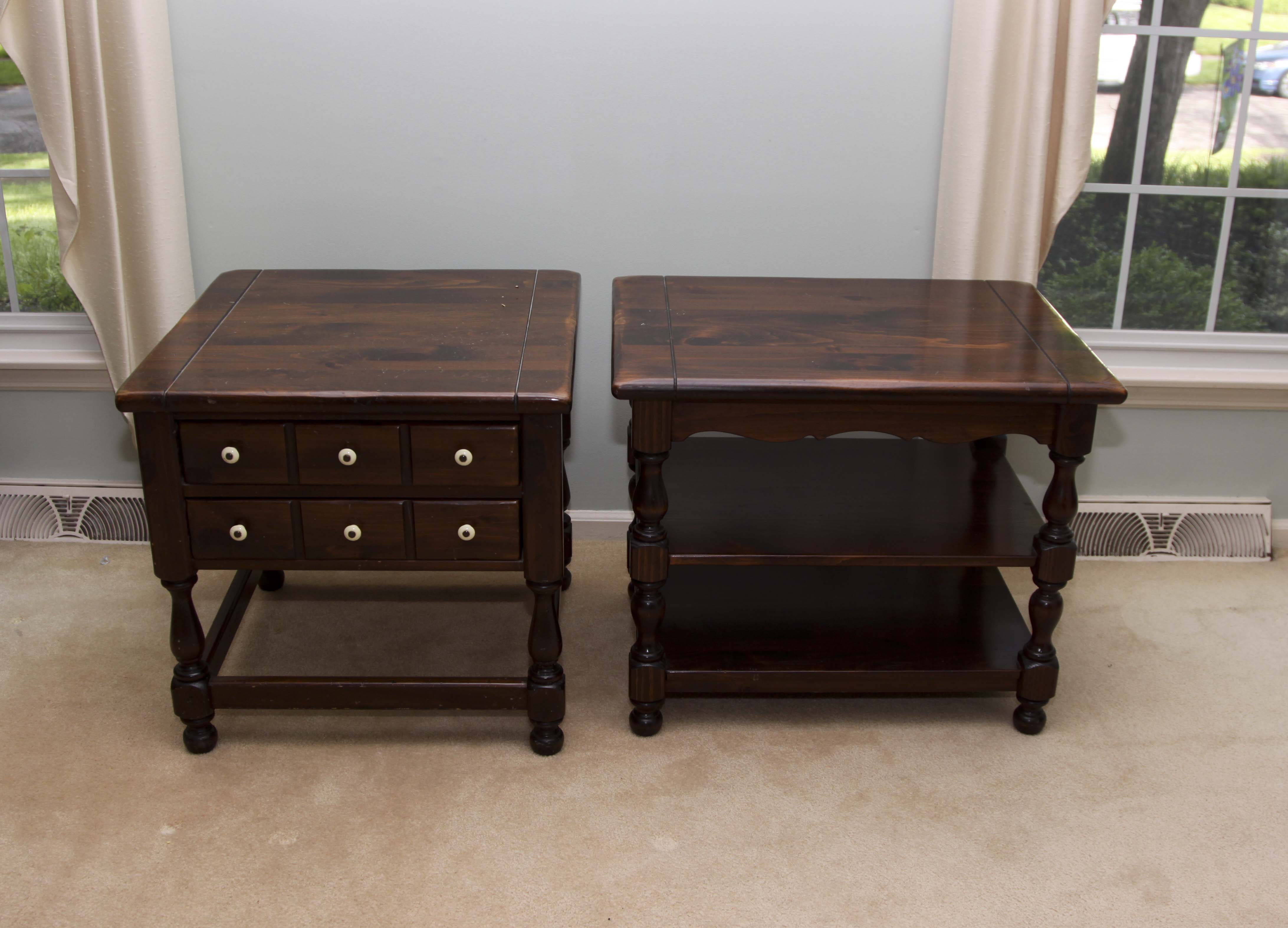 Pair of Vintage Ethan Allen End Tables 'Old Tavern Collection' EBTH