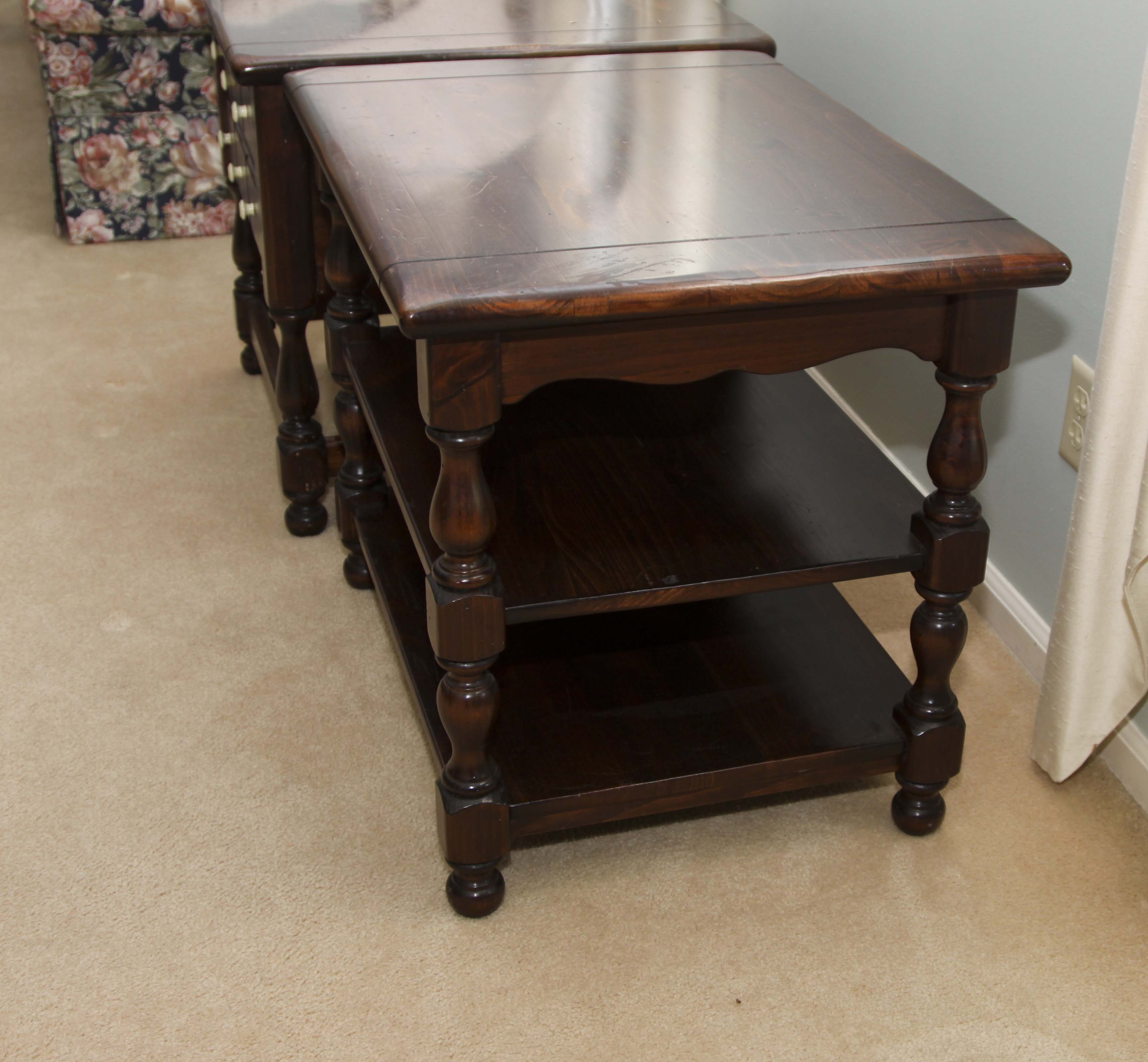 Pair of Vintage Ethan Allen End Tables 'Old Tavern Collection' EBTH