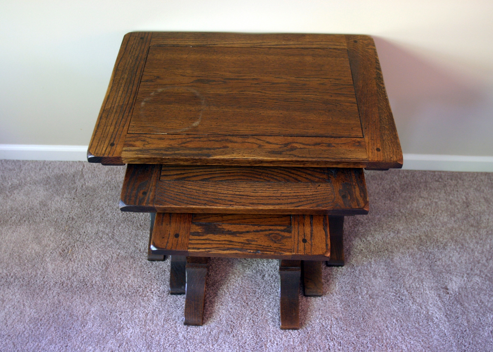 Vintage Oak Nesting Tables EBTH