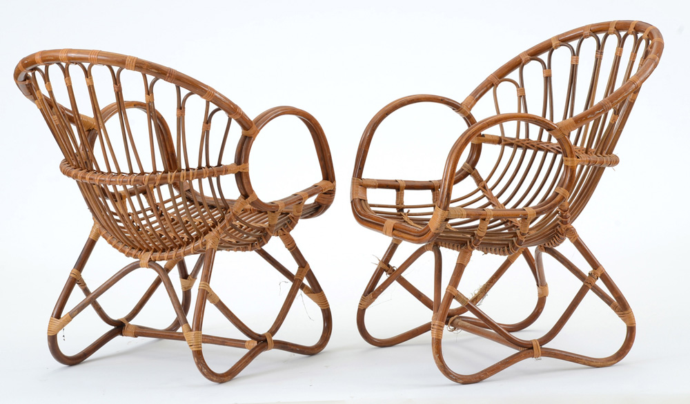 Pair of Wicker Accent Chairs EBTH