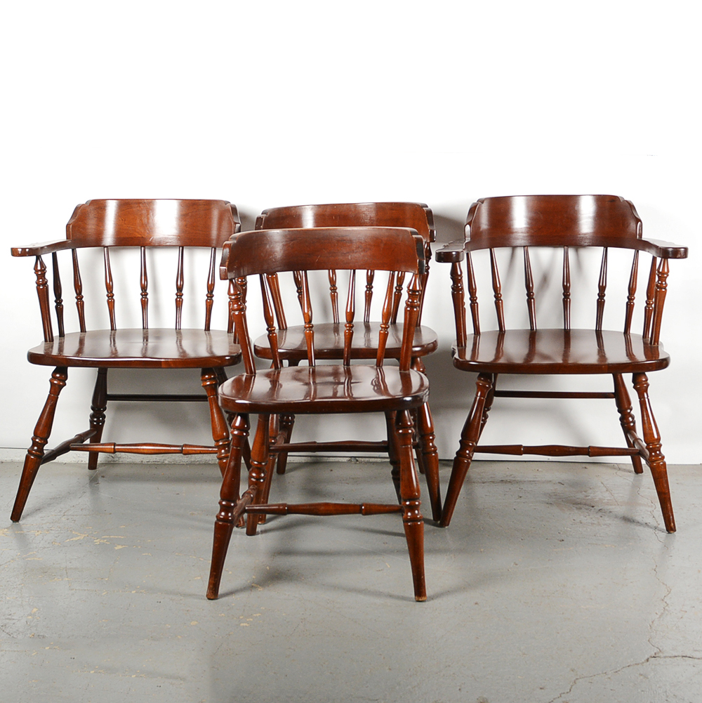 Barrel Back Winsdor Style Cherry Dining Chairs EBTH