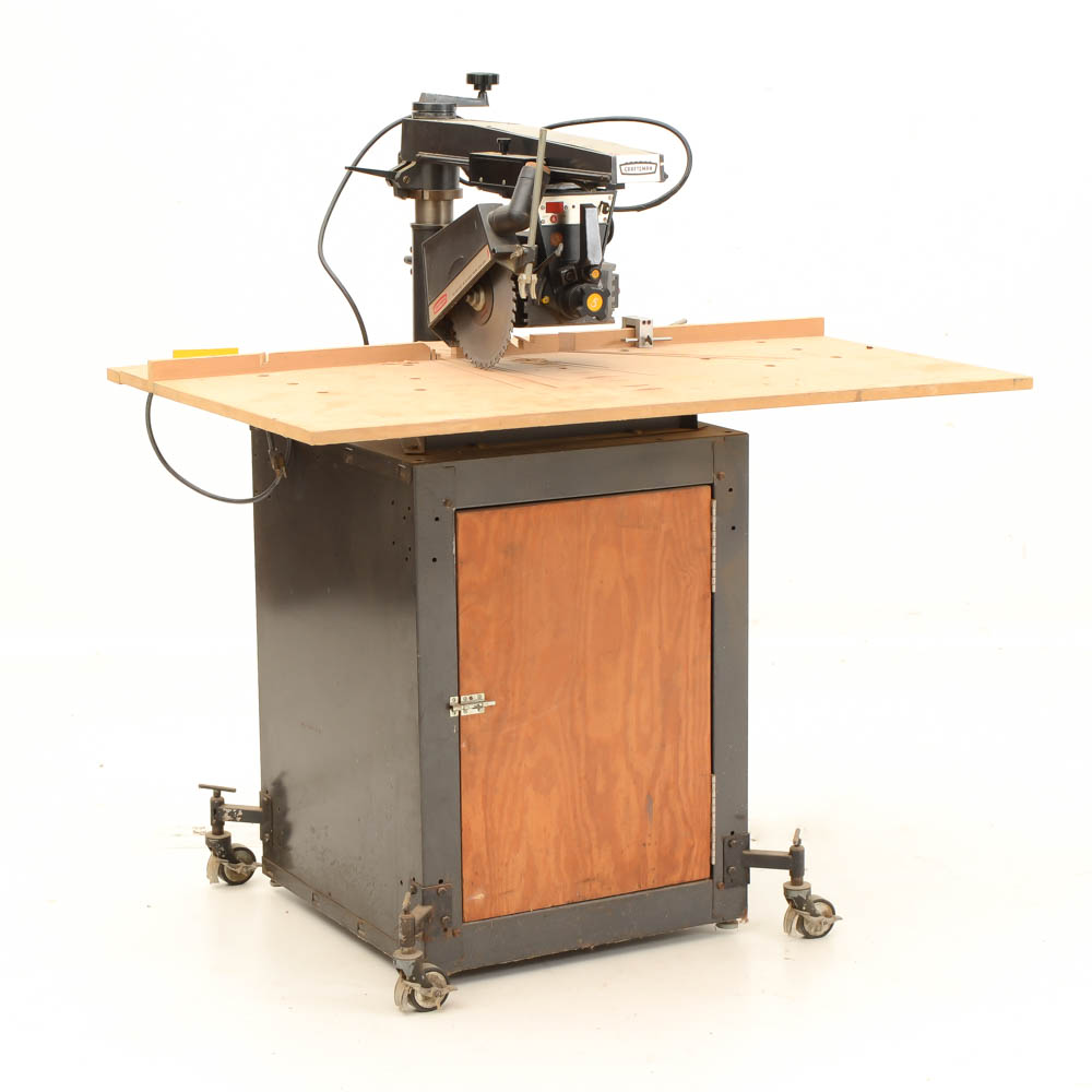 Vintage Craftsman Radial Arm Saw With Storage Cabinet : EBTH