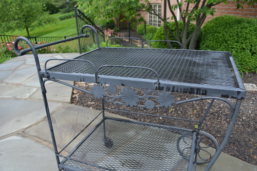 Wrought Iron Outdoor Patio Bar Cart EBTH
