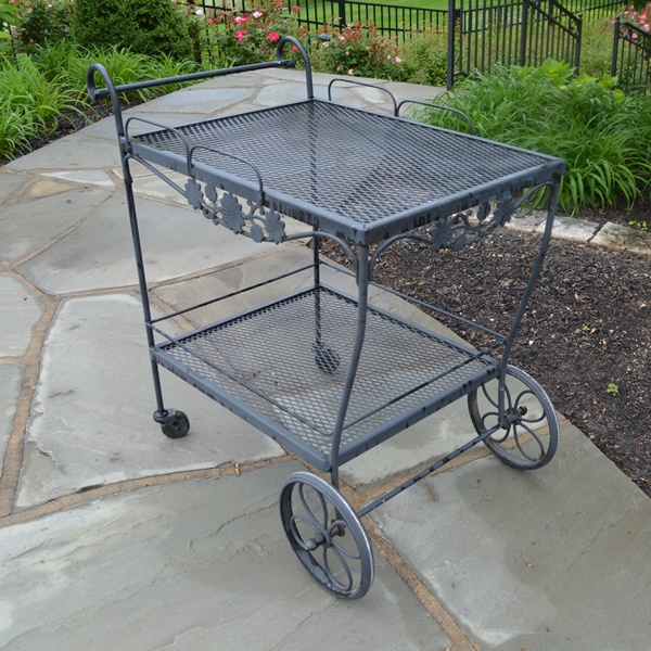 Wrought Iron Outdoor Patio Bar Cart EBTH