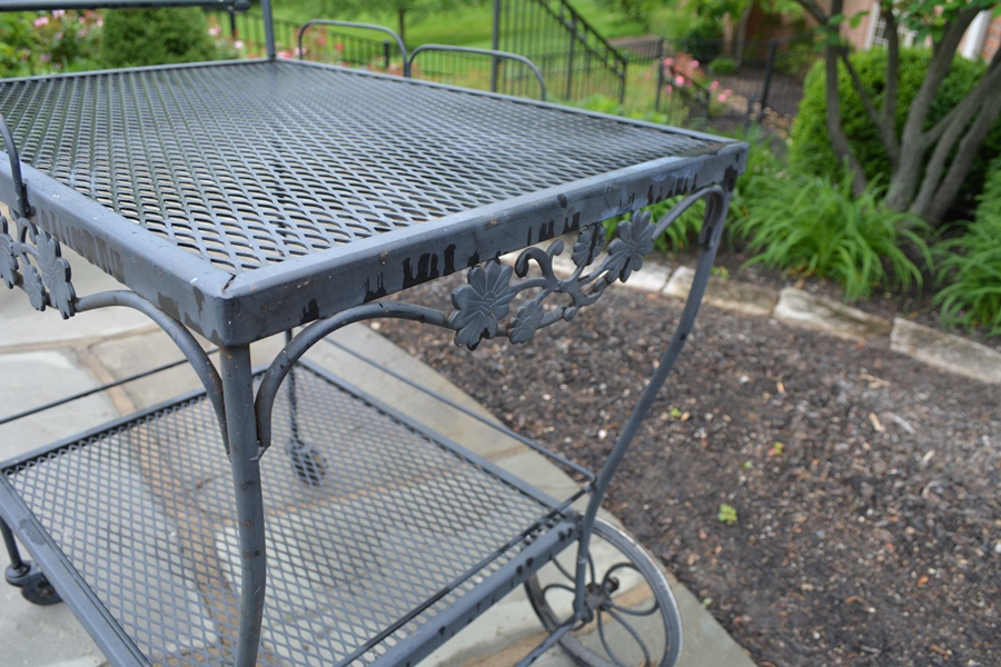 Wrought Iron Outdoor Patio Bar Cart EBTH
