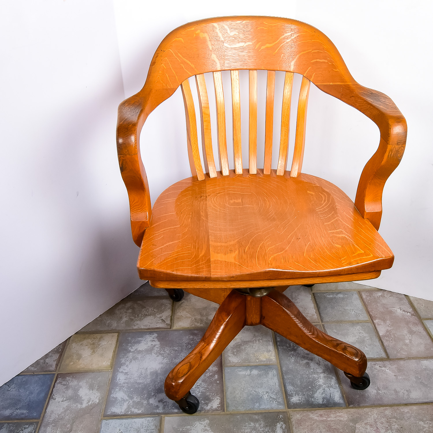 Oak Swivel Desk Chair EBTH