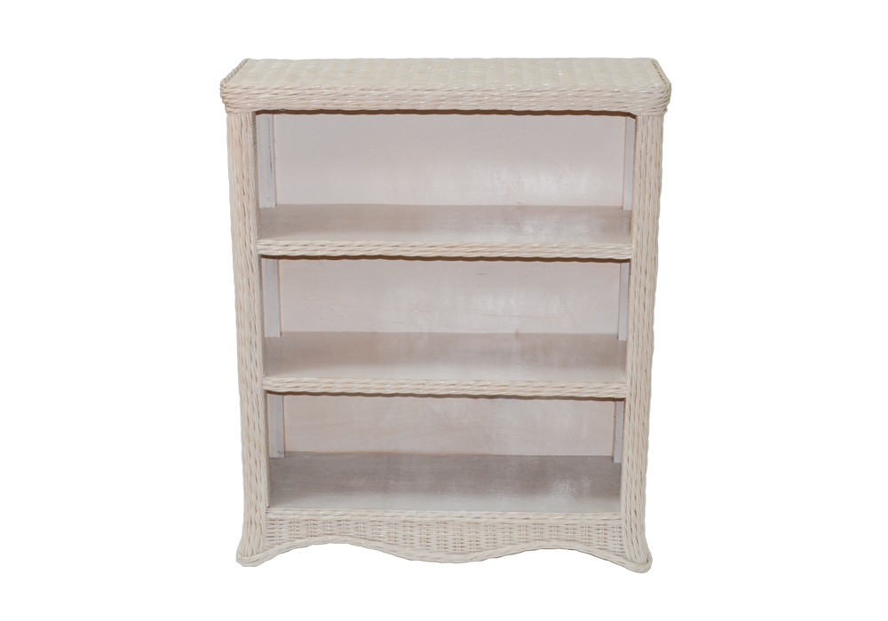 White Wicker Shelving Unit EBTH