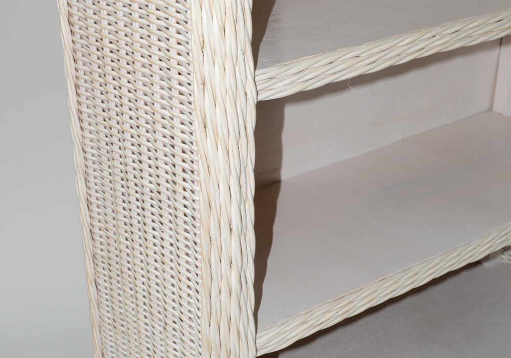 White Wicker Shelving Unit EBTH