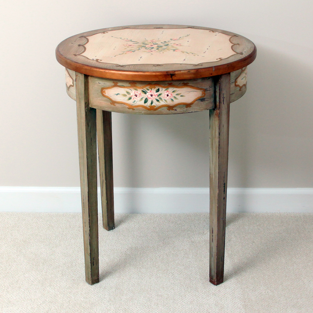 Painted Round Side Table EBTH