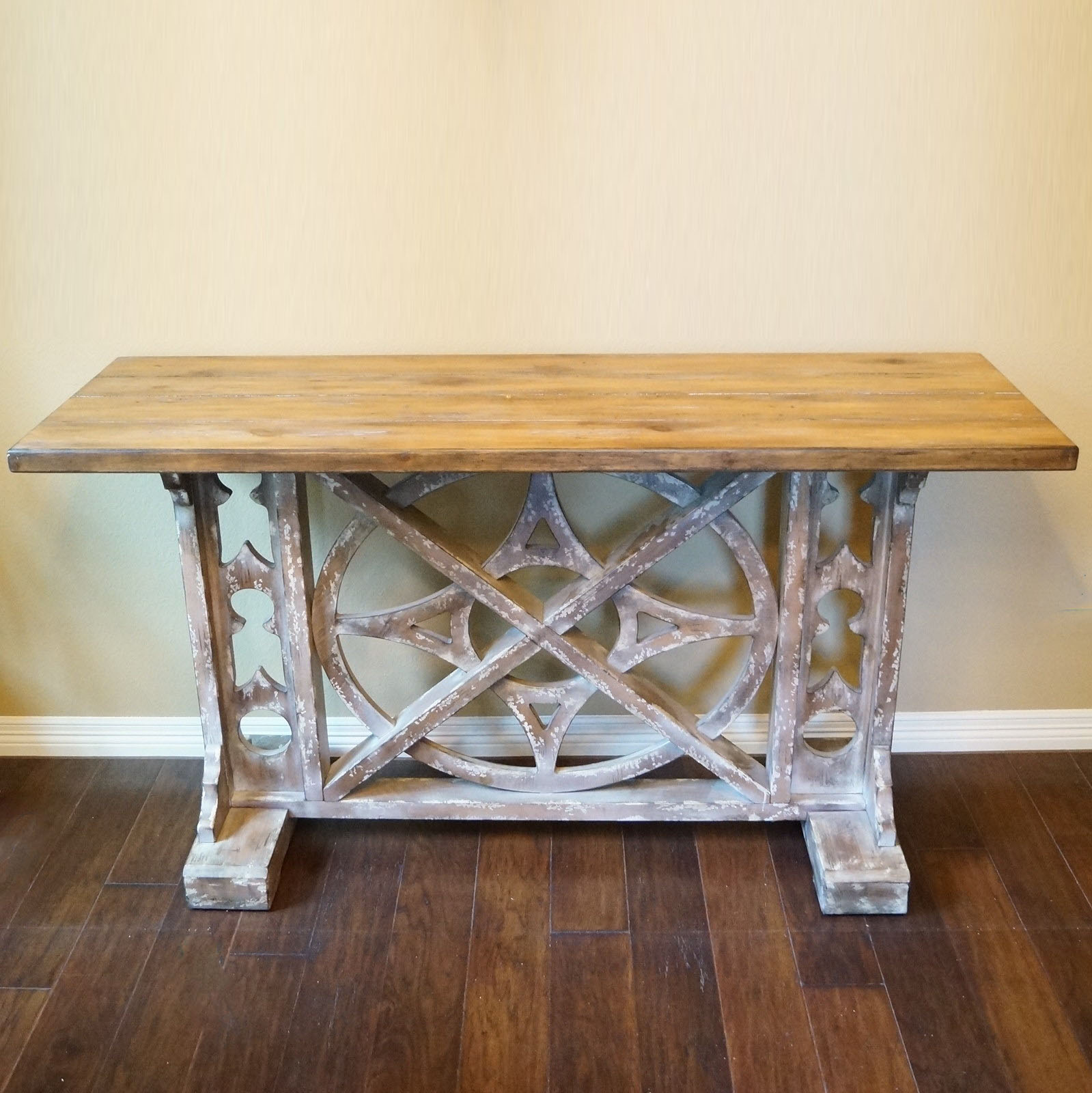 Distressed Wood Console Table EBTH
