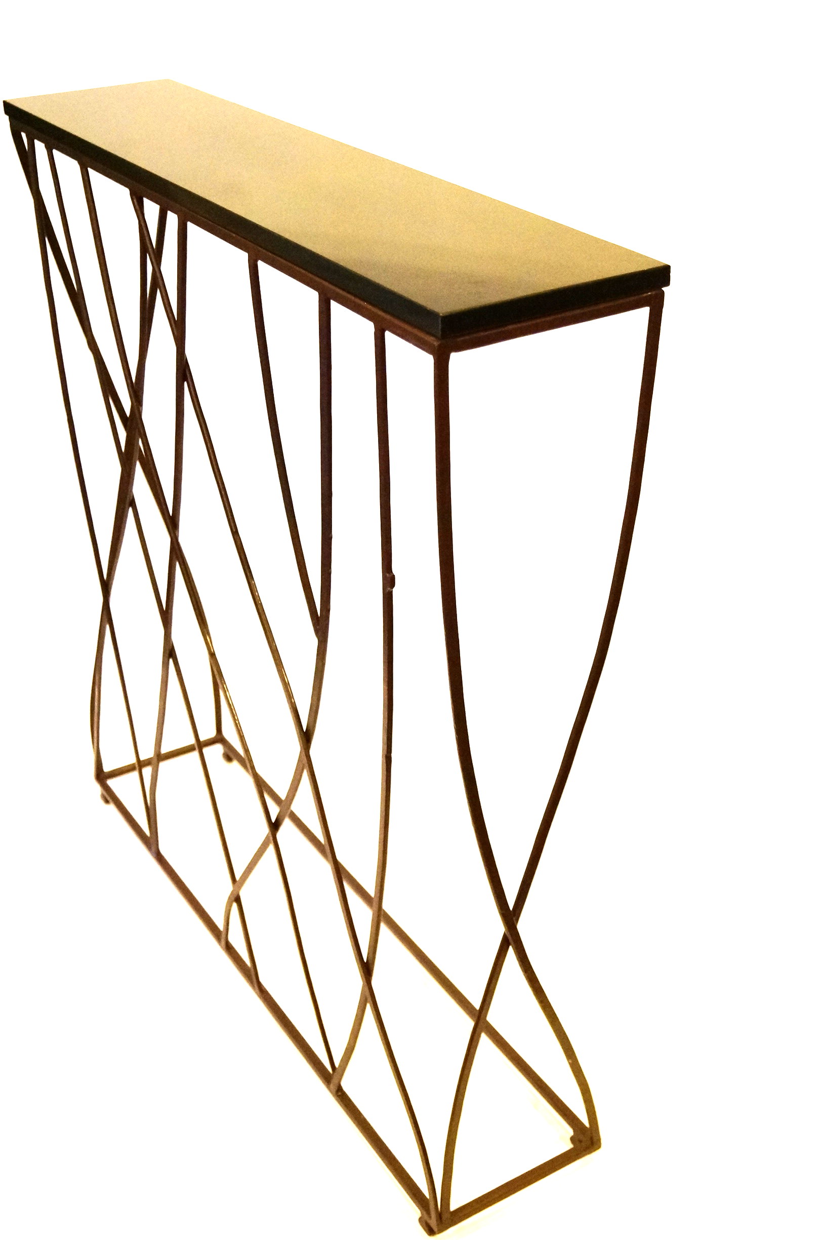 Metal Console Table With Black Granite Top EBTH