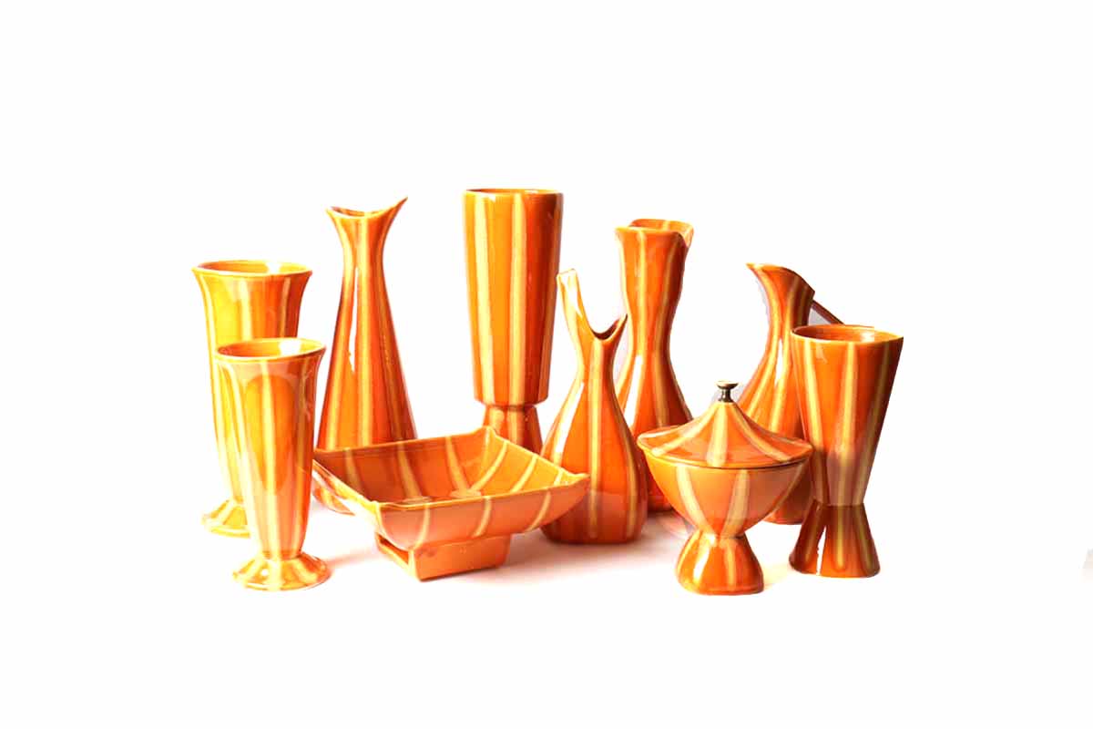 Mid Century Orange Hull Pottery EBTH