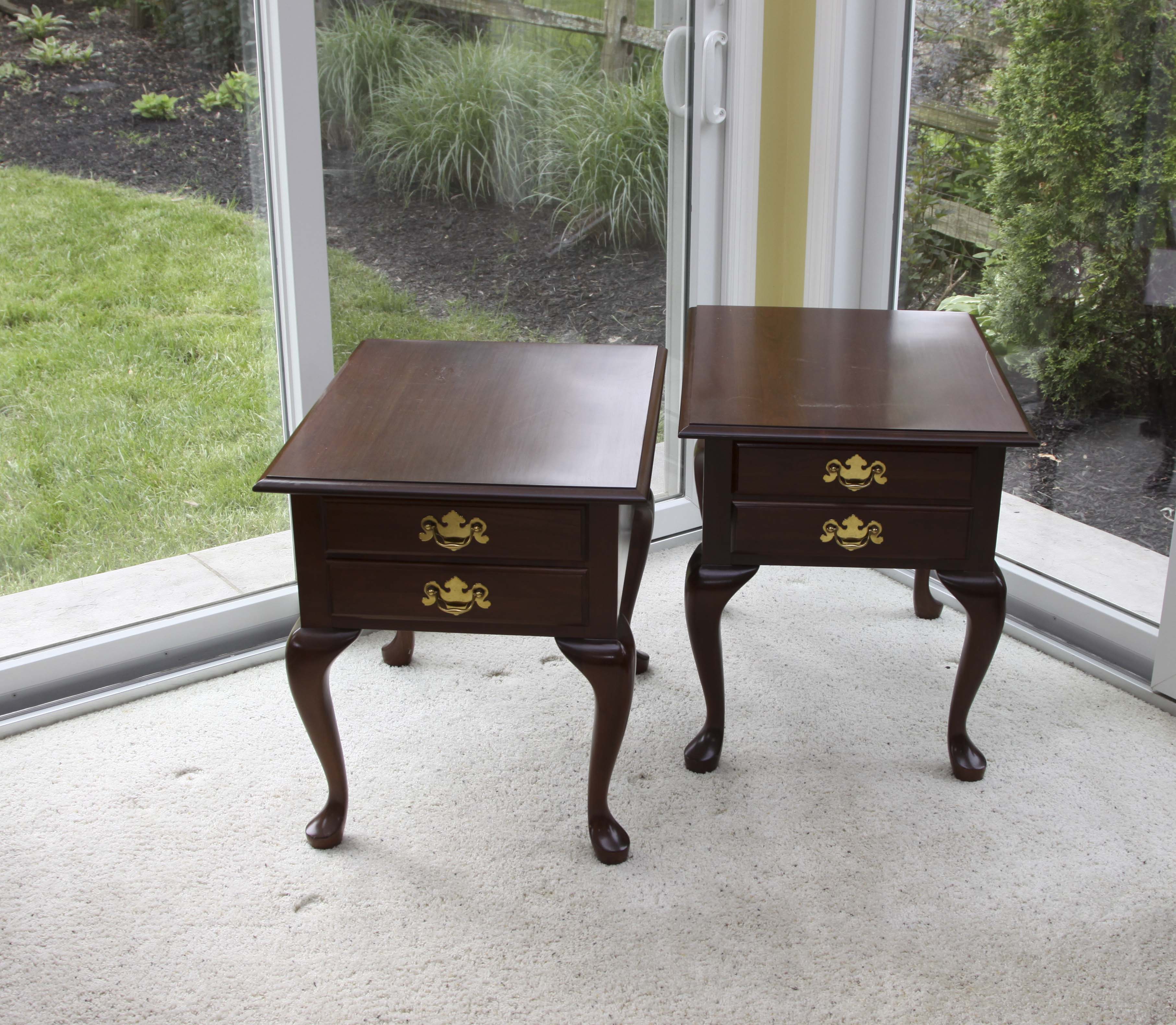 Pair of Queen Anne Style End Tables by Colonial Furniture Co. EBTH