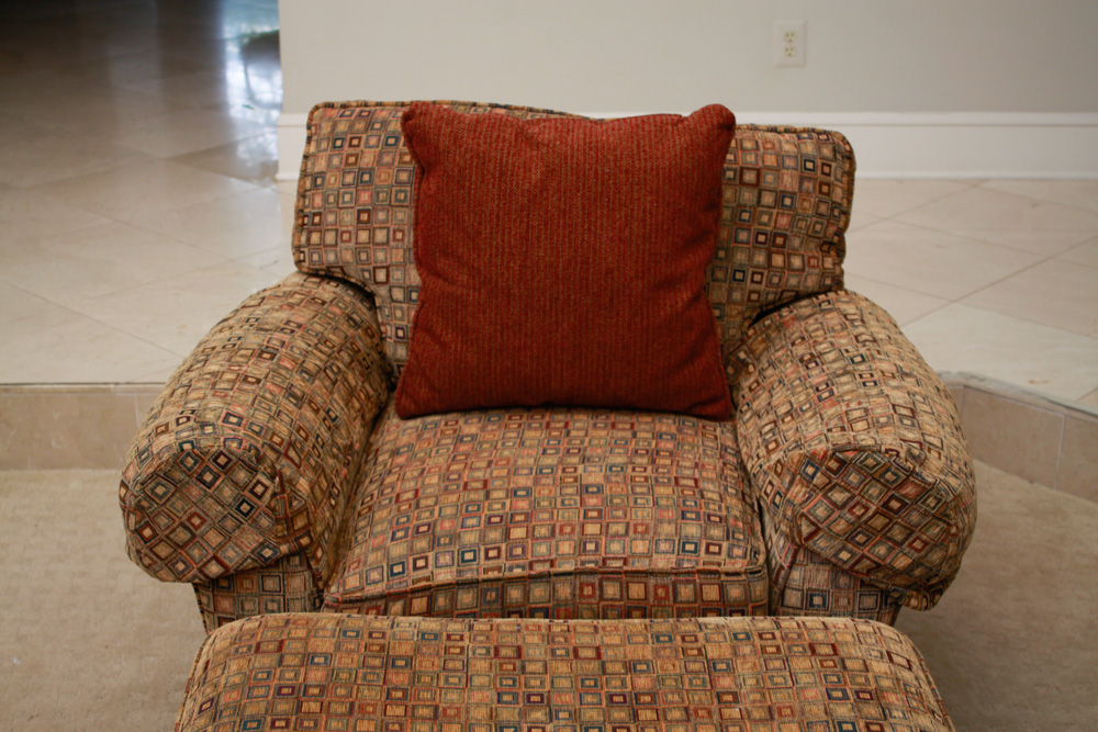 Crate & Barrel Oversized Chair and Ottoman EBTH