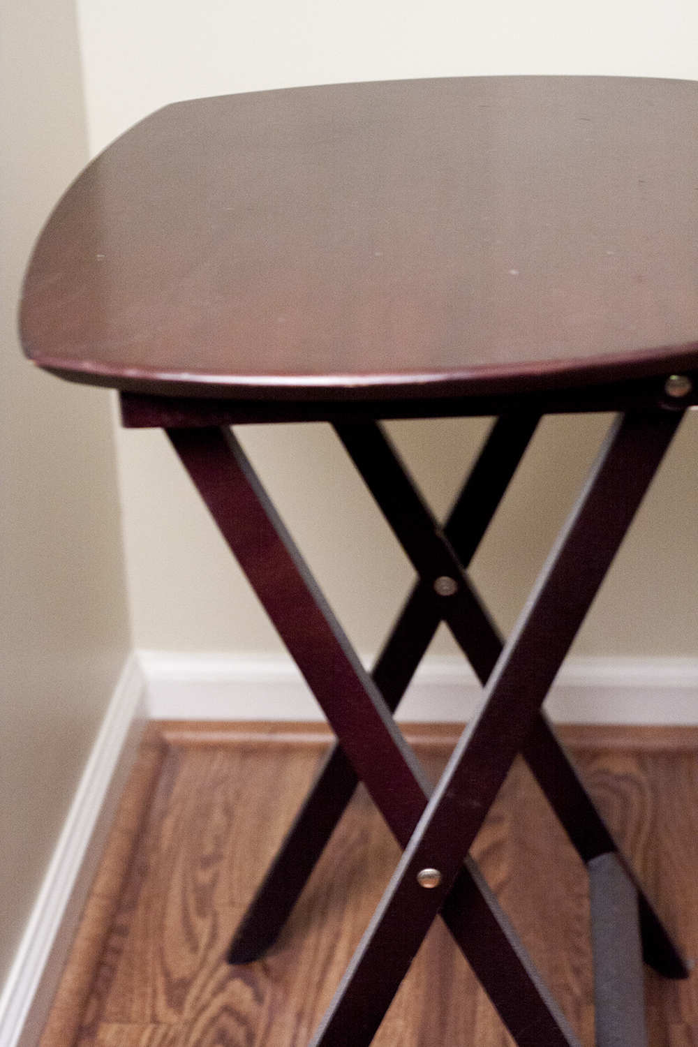 Dark Wood Folding Tray Table EBTH