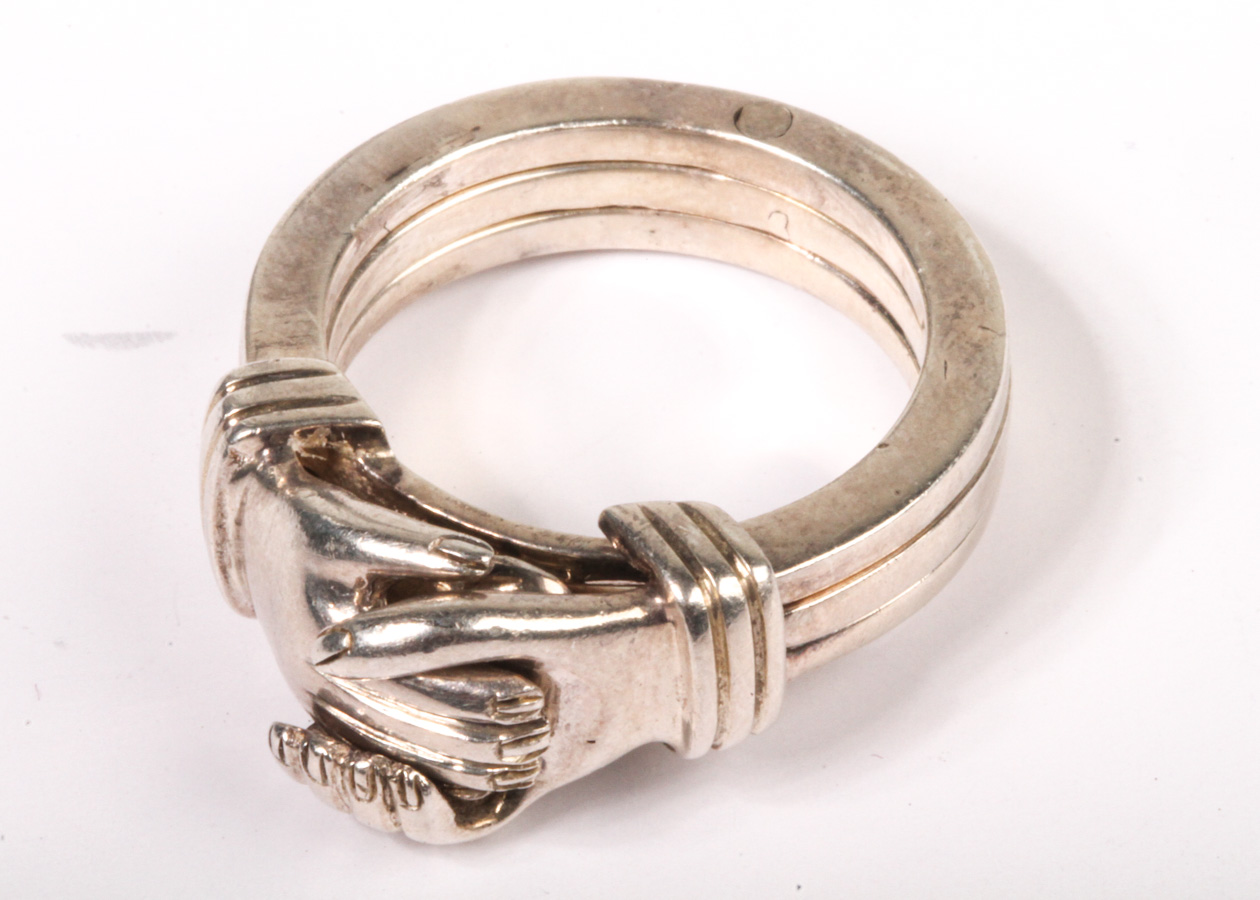 Sterling Silver Claddagh Puzzle Ring | EBTH