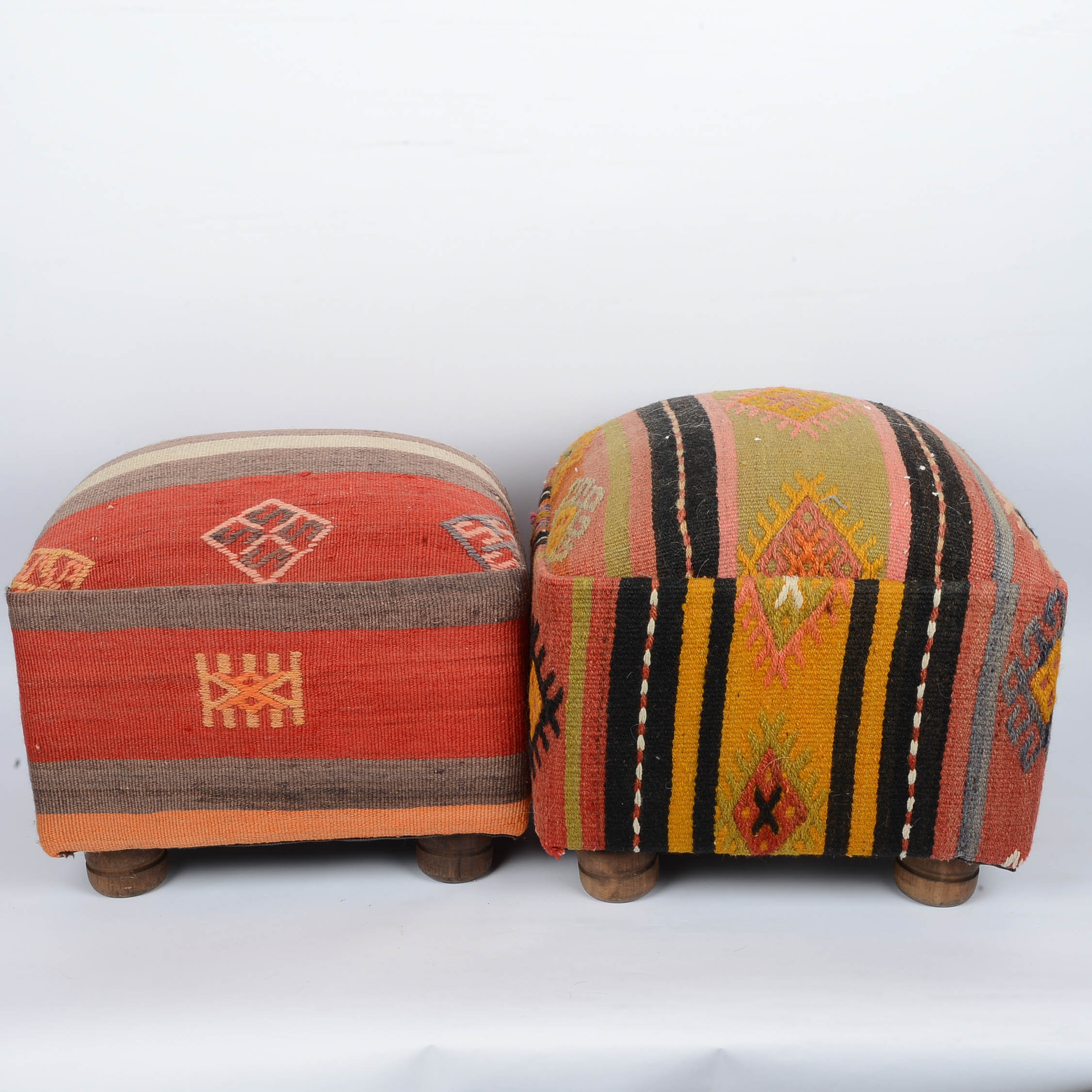 Turkish Blanket Covered Ottomans EBTH