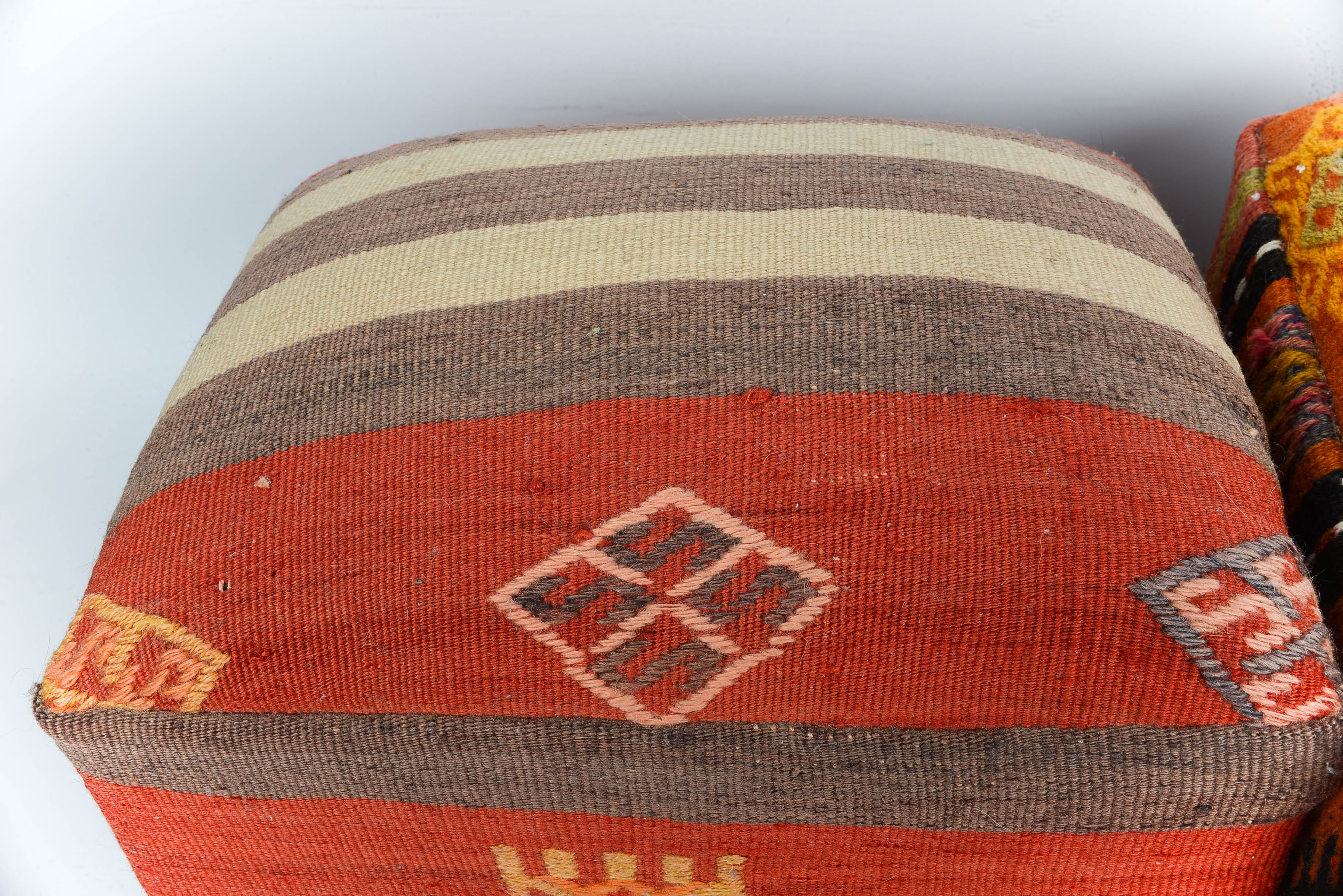 Turkish Blanket Covered Ottomans EBTH