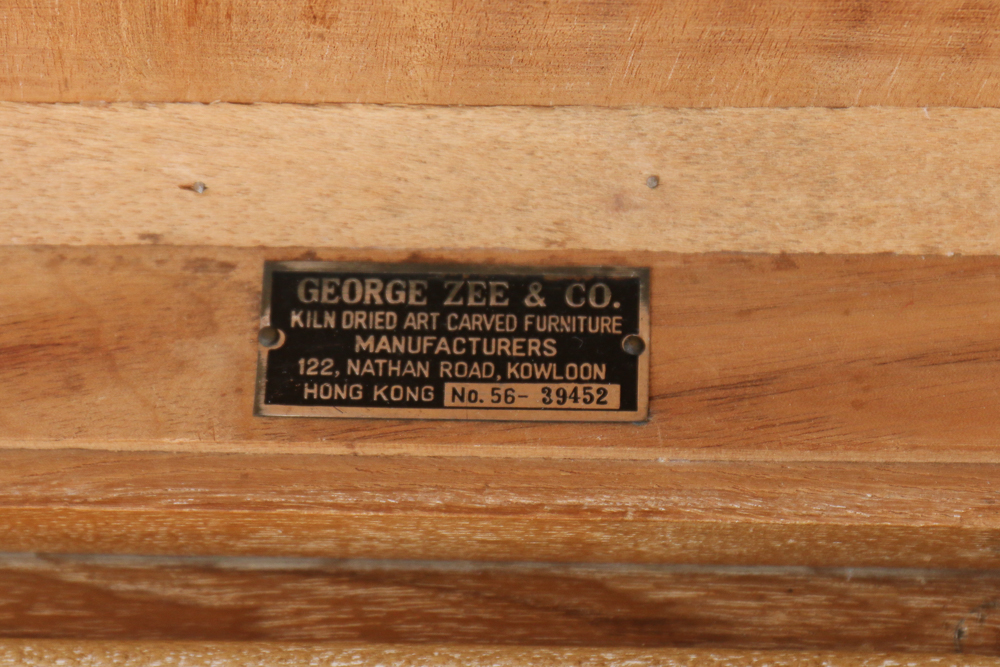 Zee & Co. Chinese Carved Wood Trunk EBTH