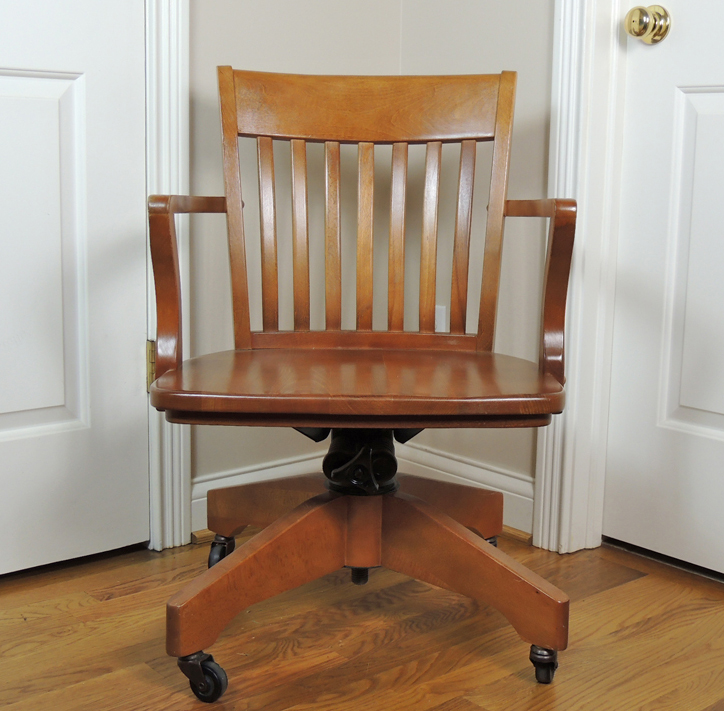 Williams Sonoma Maple Office Chair On Casters Ebth