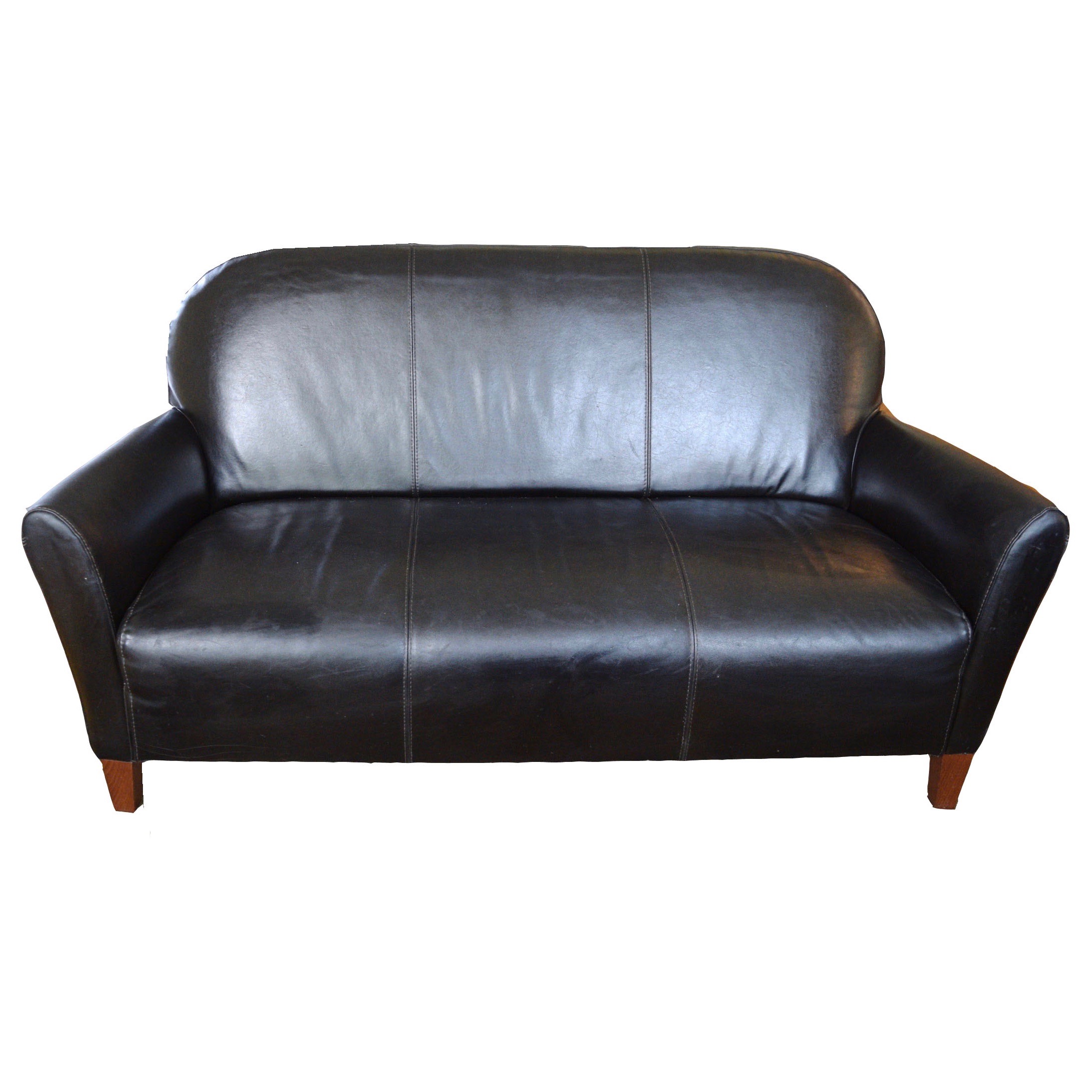 Calia Leather Loveseat Sofa Ebth