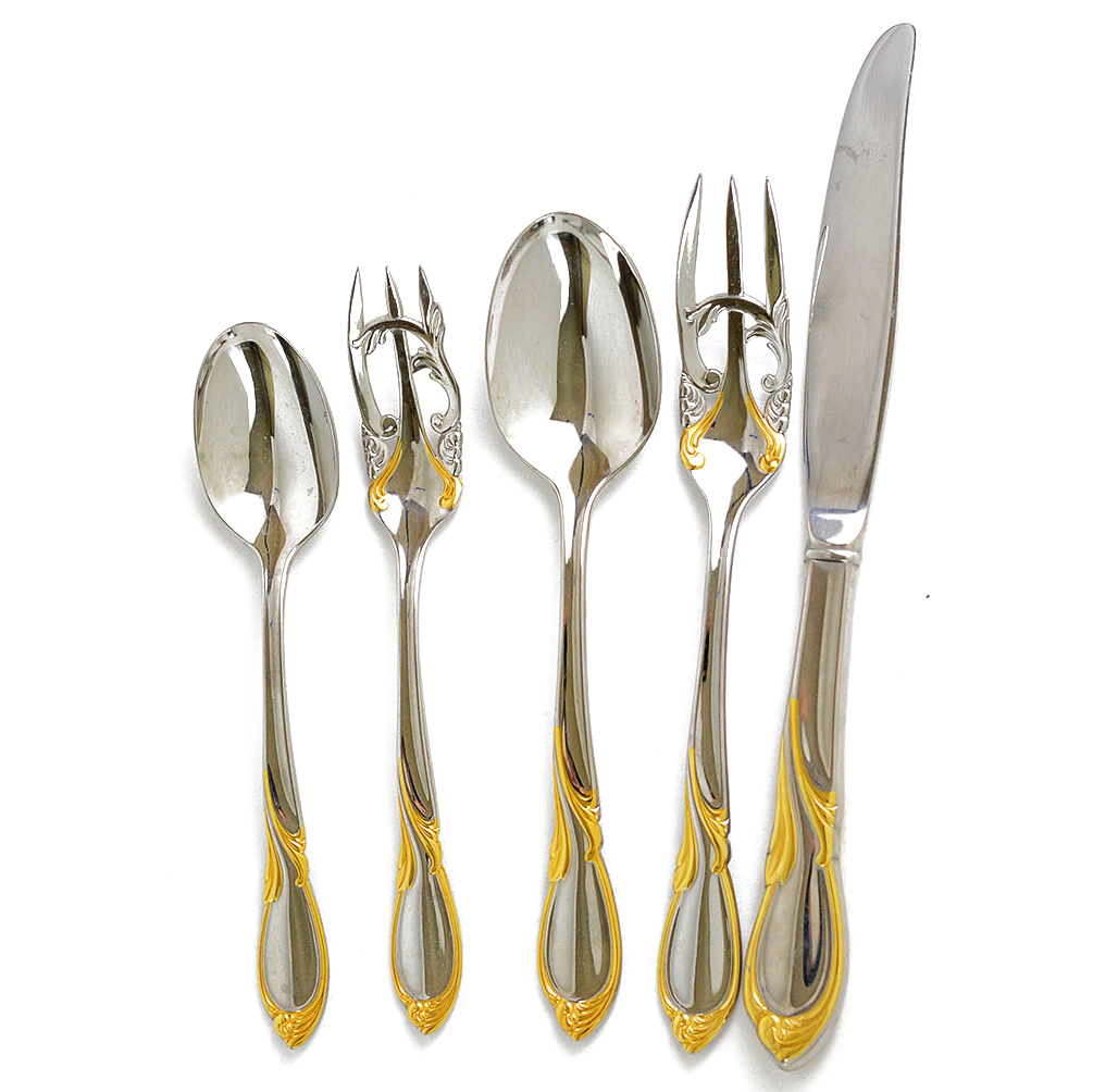 Yamazaki "Cache Gold Accent" Flatware Service for Eight EBTH