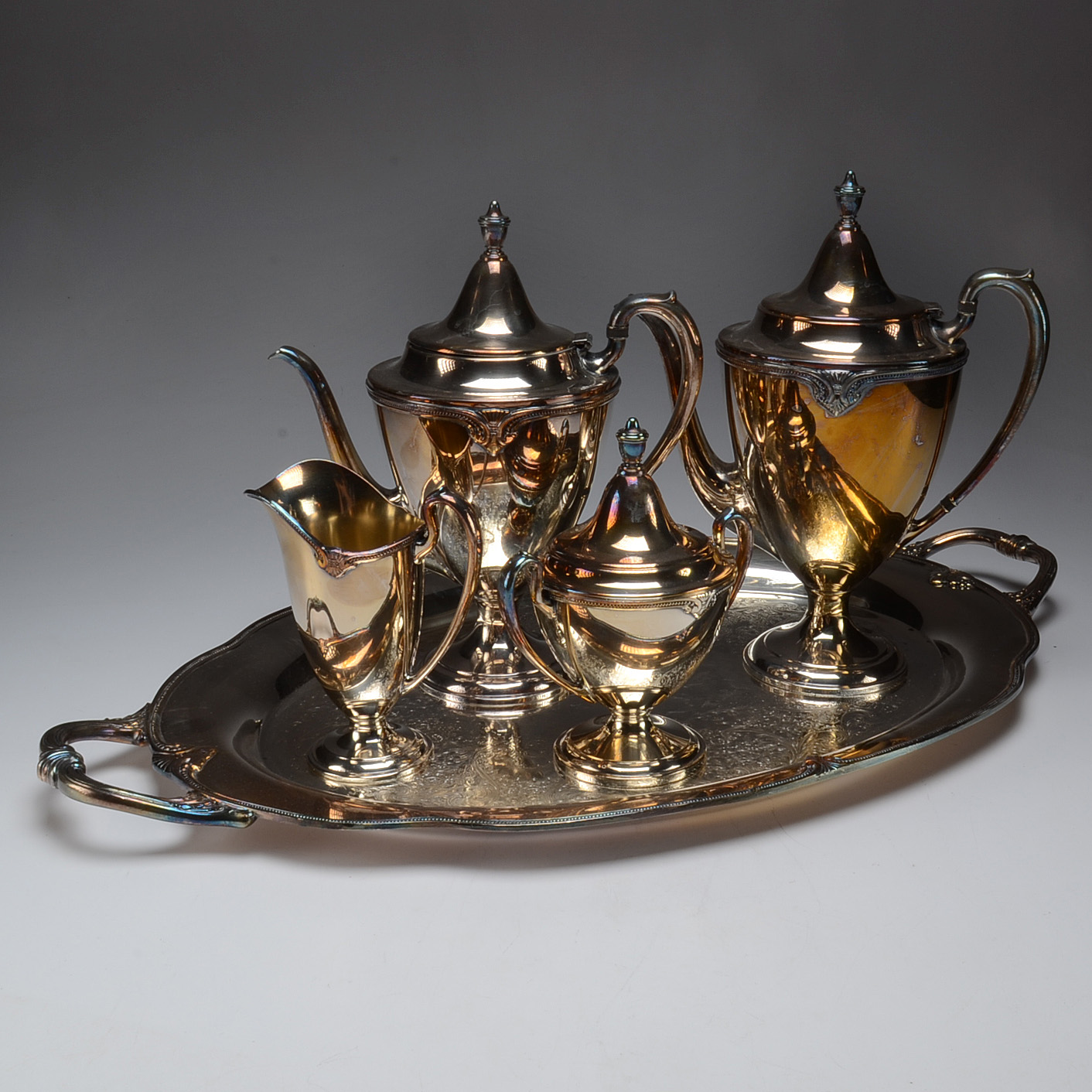 Rogers Silver Plate "Moonbeam" Tea and Coffee Service EBTH